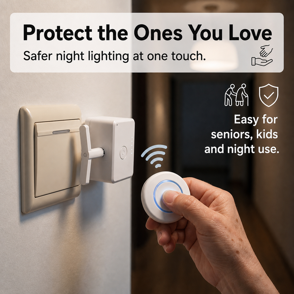 Simposwitch remote light control for safer night-time use