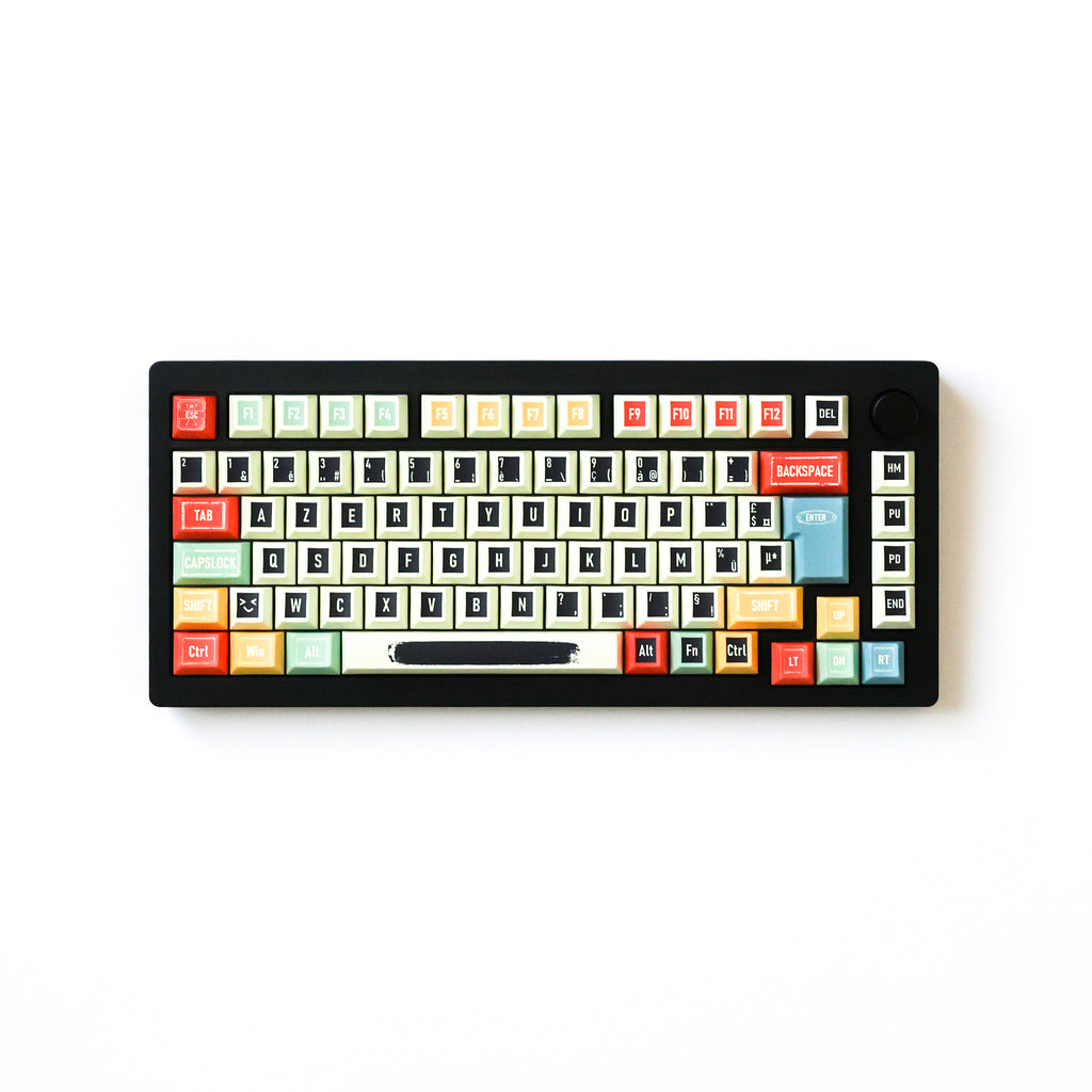 Retro-Keycaps AZERTY/QWERTY, Custom PBT Keycaps 143keys, Layout ISO/ANSI, Cherry Profil,Fit MX Switch