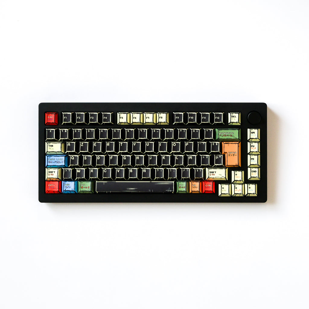 GOZILLA-KEYCAPS AZERTY/QWERTY, Compatible pour ISO&ANSI, 143 Keys PBT,Profil Cherry, Adapt MX Switch, FR/EN/DE/ES