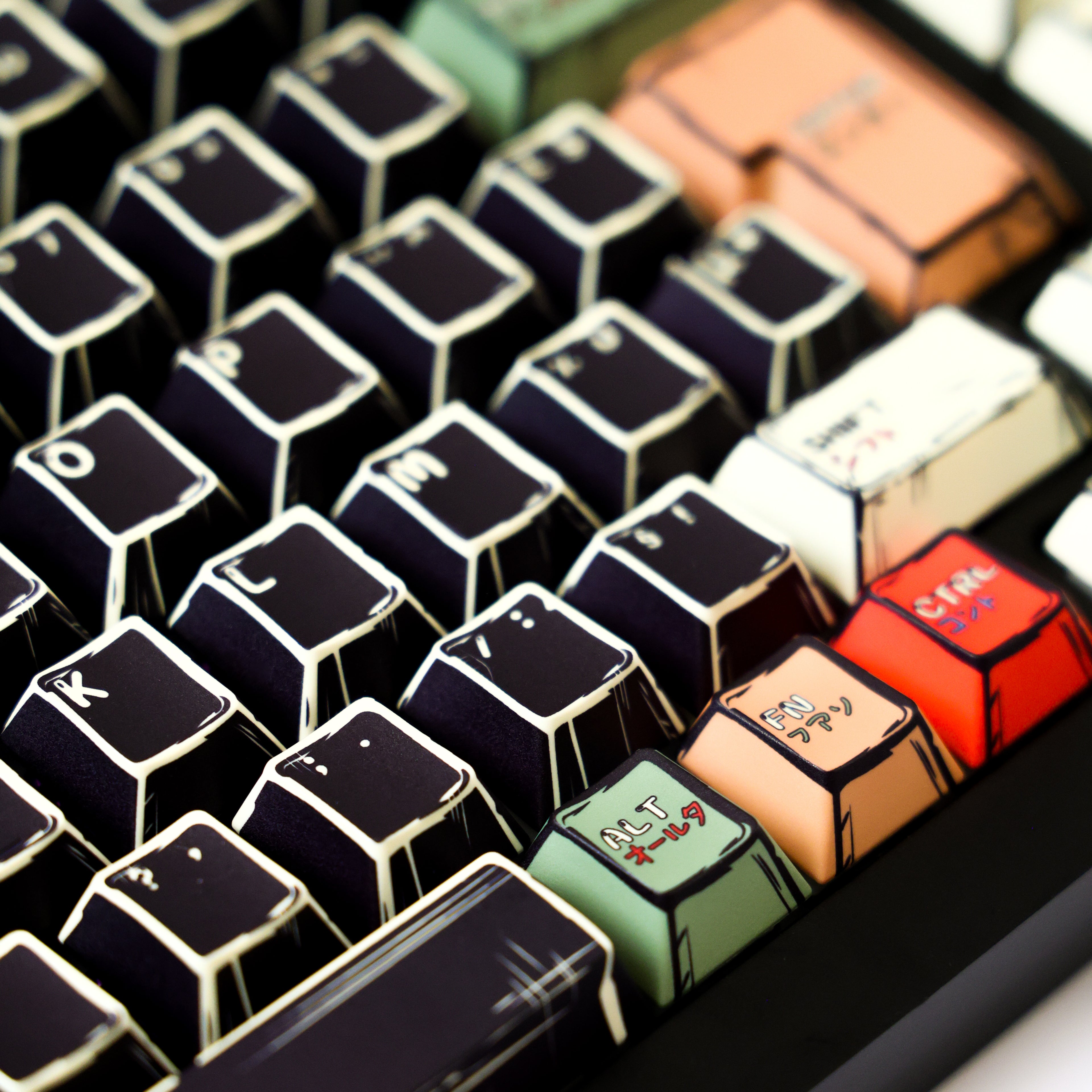 GOZILLA-KEYCAPS AZERTY/QWERTY, Compatible pour ISO&ANSI, 143 Keys PBT,Profil Cherry, Adapt MX Switch, FR/EN/DE/ES