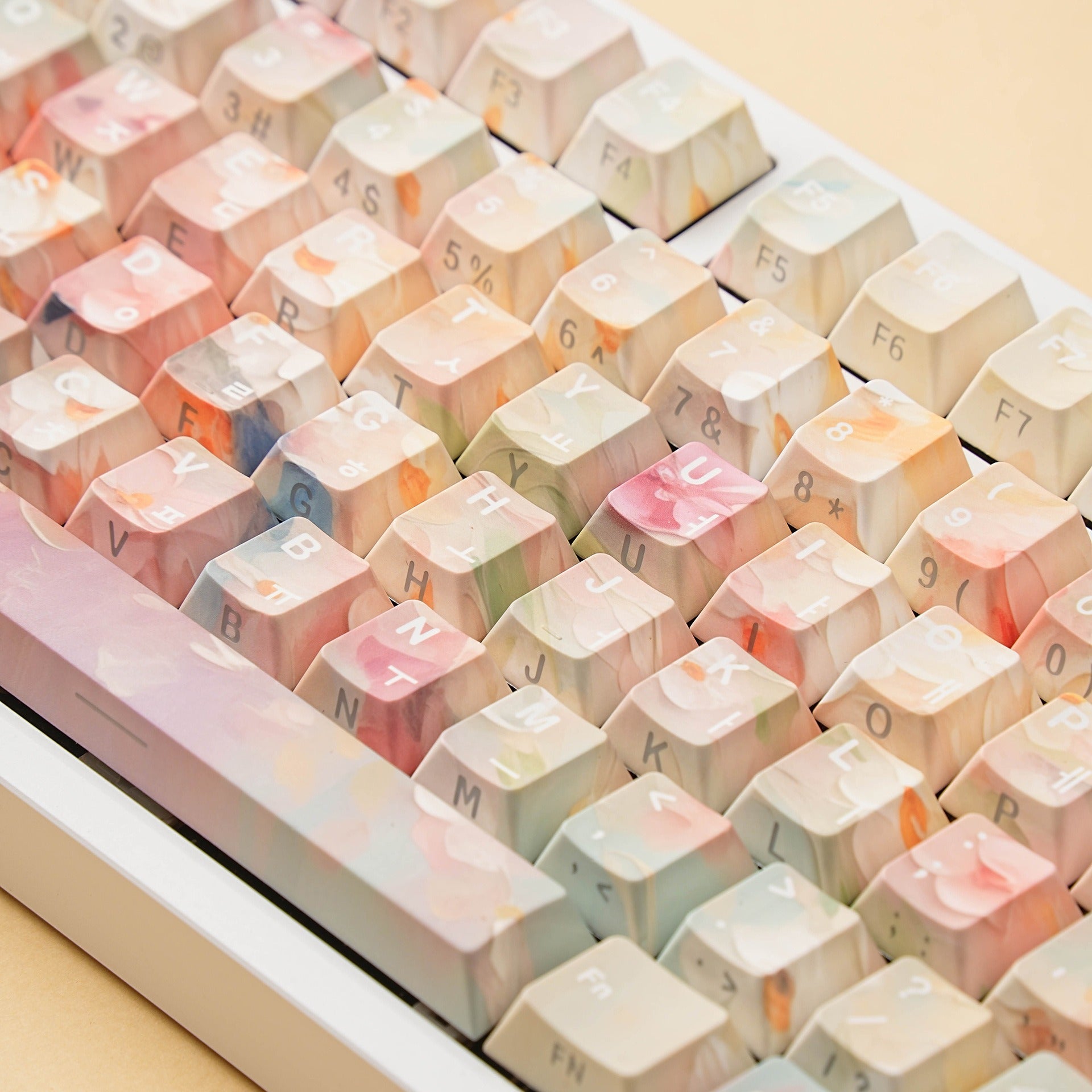 GARDEN Shine-through PBT Dye-sub Cherry Profil Tastenkappen-Set DE (QWERTZ) / ES / FR (AZERTY) · Kompatibel mit ISO & ANSI