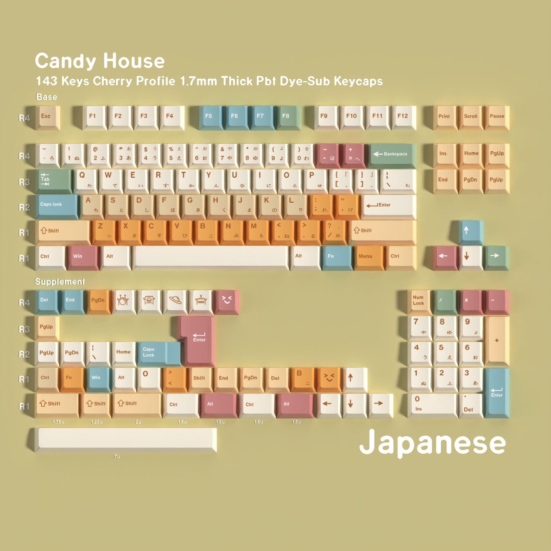 Candy House PBT Dye-sub Keycap Set DE (QWERTZ) / FR (AZERTY) / ES / EN· Compatible ISO & ANSI