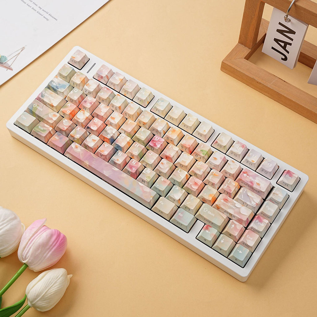 GARDEN Shine-through PBT Dye-sub Cherry Profile Keycap Set DE (QWERTZ) / ES / FR (AZERTY) · Compatible ISO & ANSI