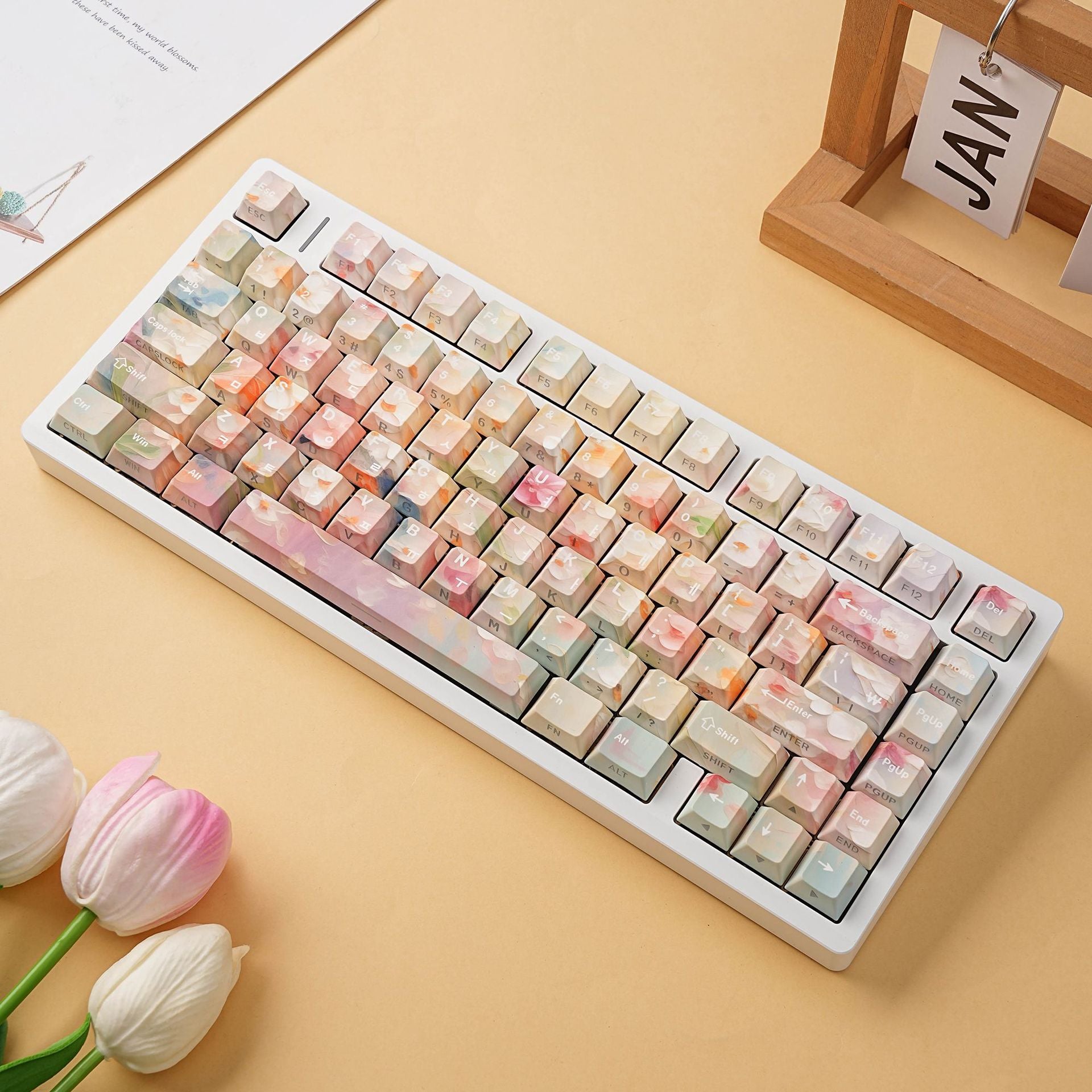 GARDEN Shine-through PBT Dye-sub Cherry Profile Keycap Set DE (QWERTZ) / ES / FR (AZERTY) · Compatible ISO & ANSI