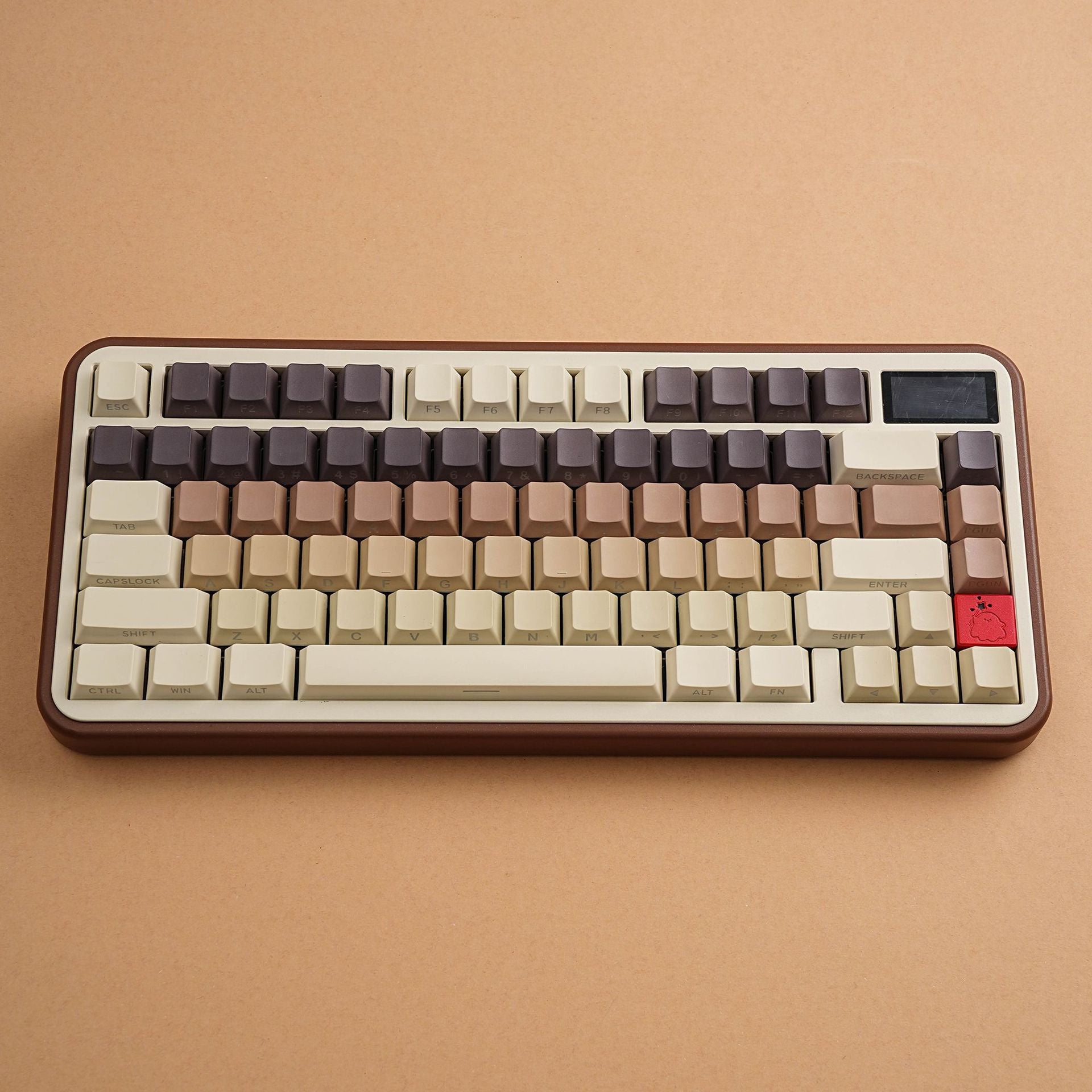 COFFEE Double-shot Shine-through PBT Cherry Profile Full Keycap Set DE (QWERTZ) / ES / FR (AZERTY) / Arabic / Japanese ·Compatible ISO & ANSI