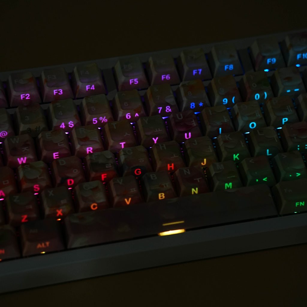 GARDEN Shine-through PBT Dye-sub Cherry Profile Keycap Set DE (QWERTZ) / ES / FR (AZERTY) · Compatible ISO & ANSI