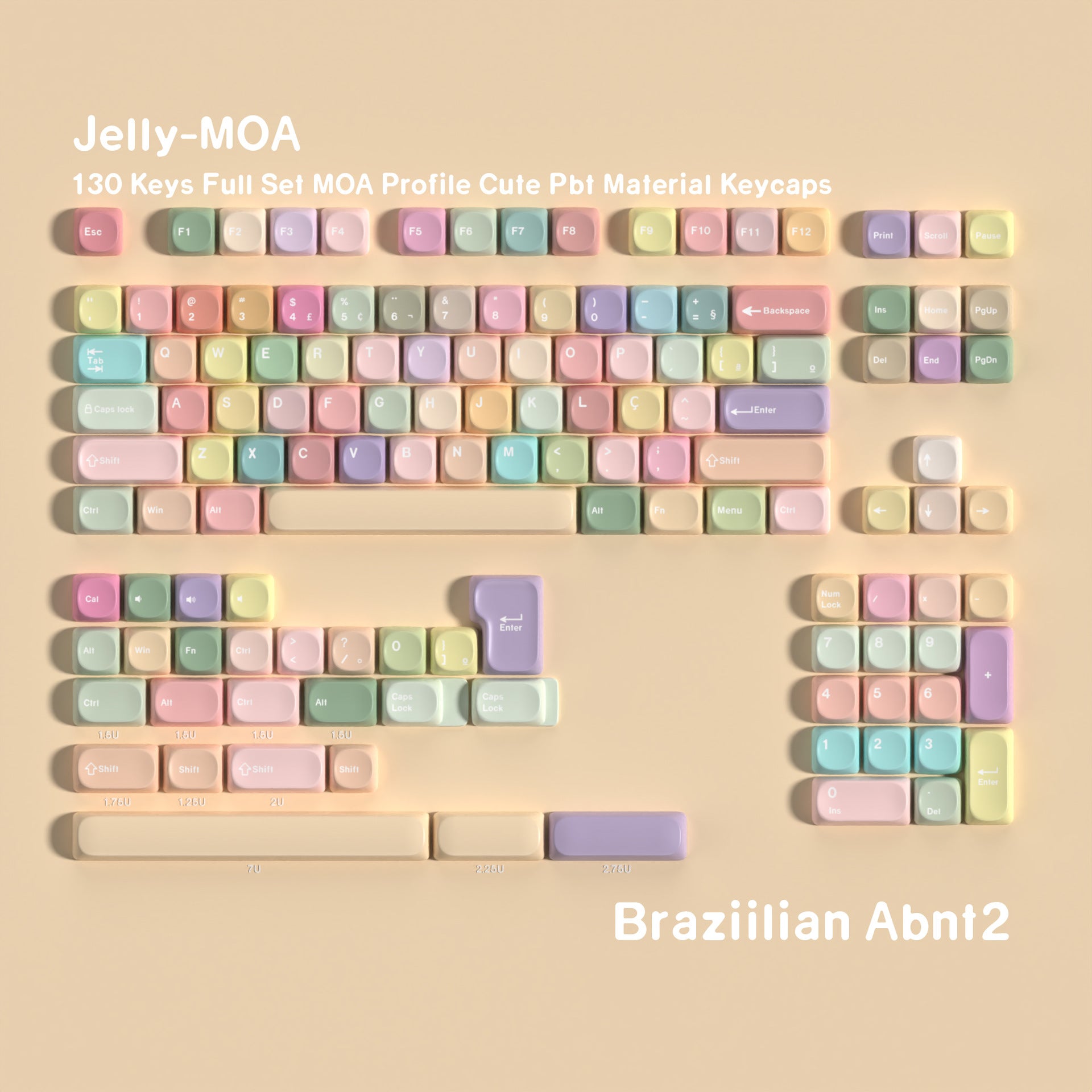 Jelly MOA PBT Dye-sub Keycap Set DE (QWERTZ) / FR (AZERTY) / ES /  Compatible ISO & ANSI · Split Spacebar Support