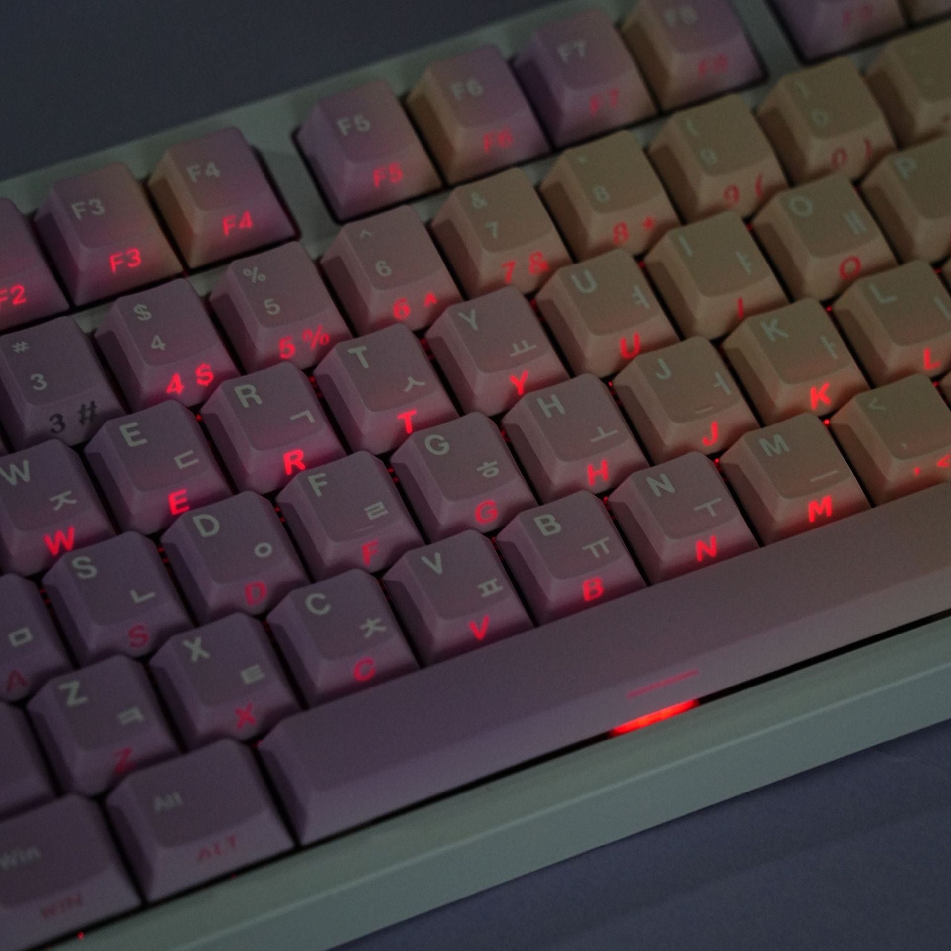 Taro Paste Double-shot Shine-through PBT Cherry Profile Full Keycap Set R (AZERTY) / DE (QWERTZ) / ES / Korean / Russian · Compatible ISO & ANSI