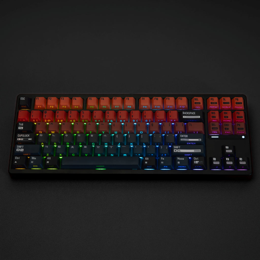 Uni-gardient Double-shot Shine-through PBT Cherry Profile Full Keycap Set ES / DE (QWERTZ) /FR（AZERTY）/EN· Compatible ISO & ANSI