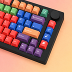 Beti German QWERTZ keycaps, right-side detail with black knob and novelty keys