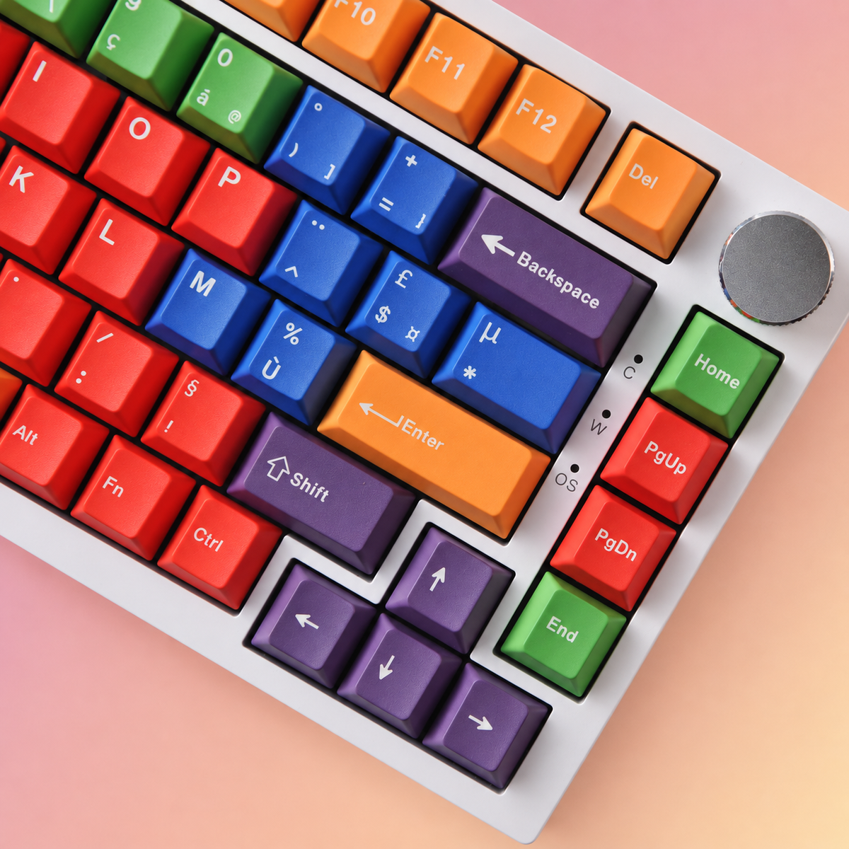 Beti French AZERTY keycaps, right angle detail