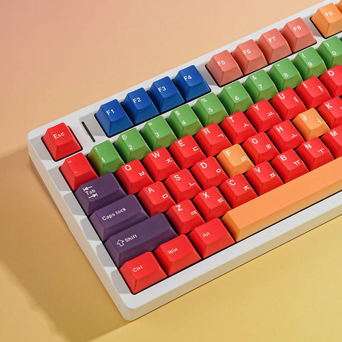 Beti colourful multilingual PBT keycap set close-up