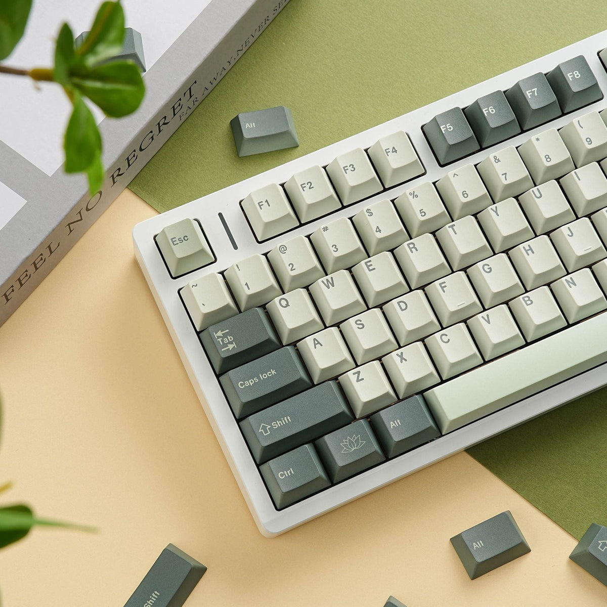 SimpoCubic Botanical Dye-sub PBT Cherry Keycap Set hero product view