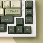 Botanical German QWERTZ keycaps, arrow keys detail