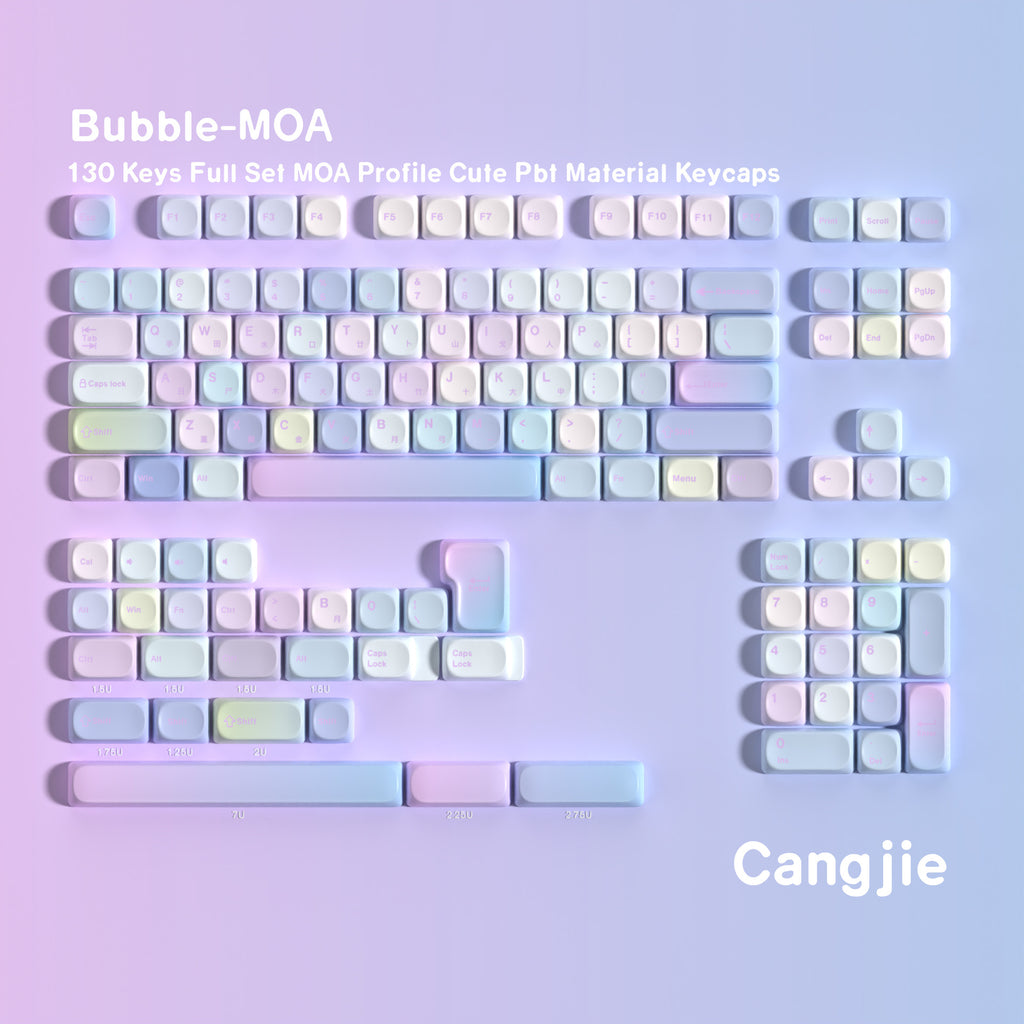 Bubble MOA 130-Key PBT Keycap Set — CANGJIE keyboard layout