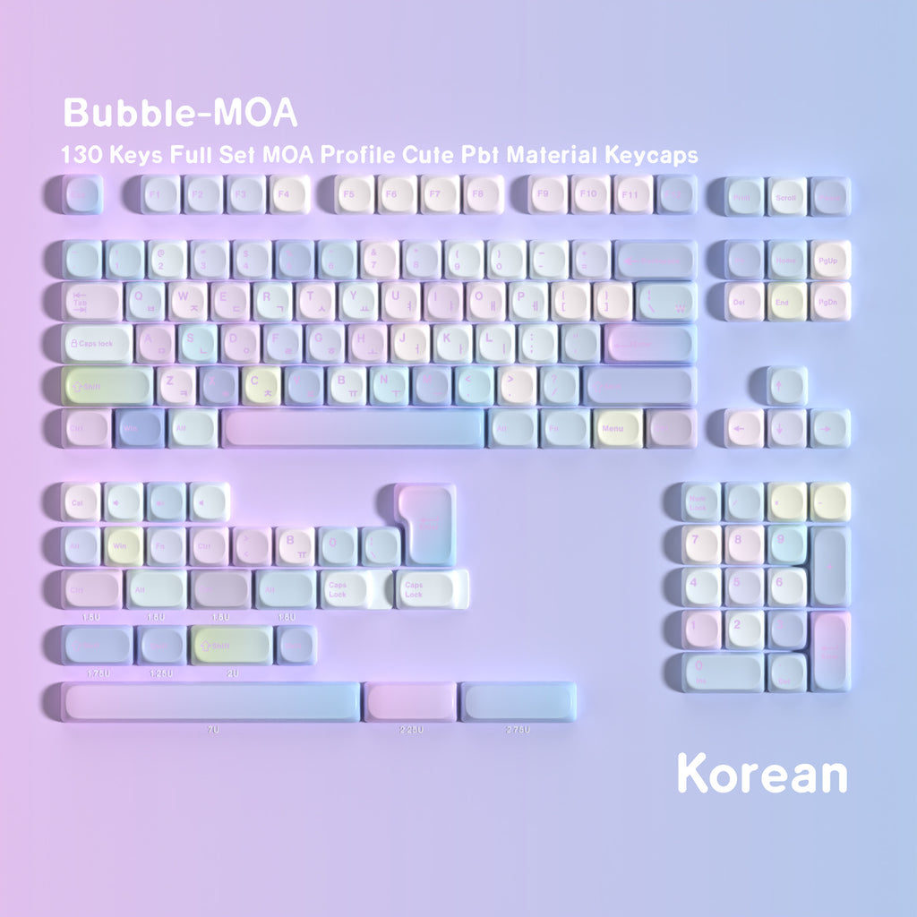 Bubble MOA 130-Key PBT Keycap Set — Korean Hangul keyboard layout