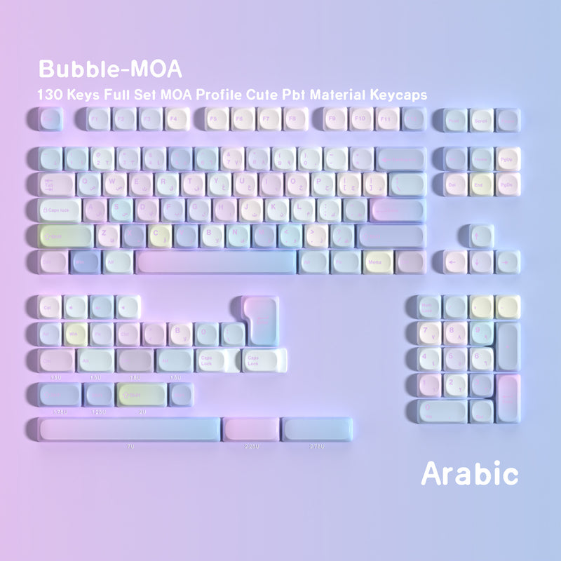 Bubble MOA 130-Key PBT Keycap Set — Arabic keyboard layout