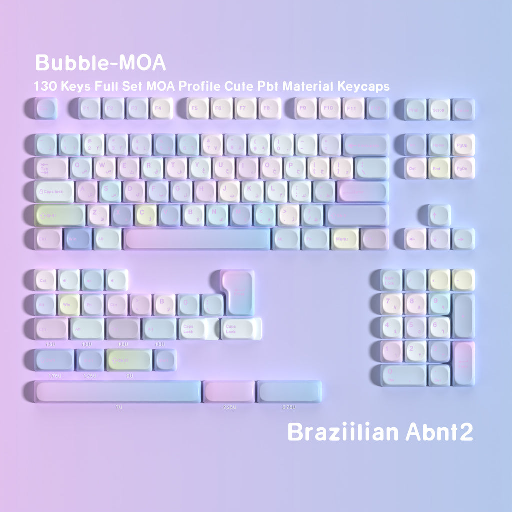 Bubble MOA 130-Key PBT Keycap Set — Portuguese / Brazilian ABNT2 keyboard layout
