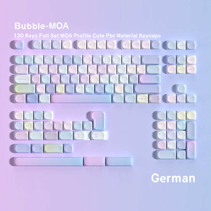 Bubble MOA 130-Key PBT Keycap Set — German QWERTZ keyboard layout