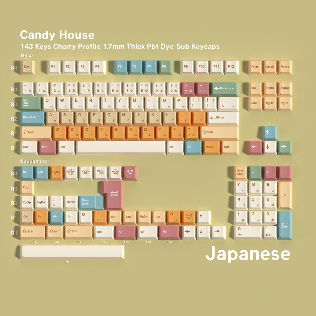 SIMPOCUBIC Candy House Dye-sub PBT Keycap Set Japanese root layout option
