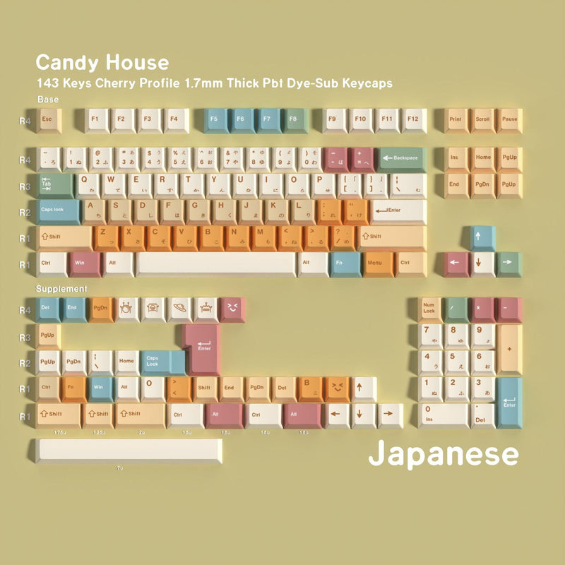SIMPOCUBIC Candy House Dye-sub PBT Keycap Set Japanese root layout option