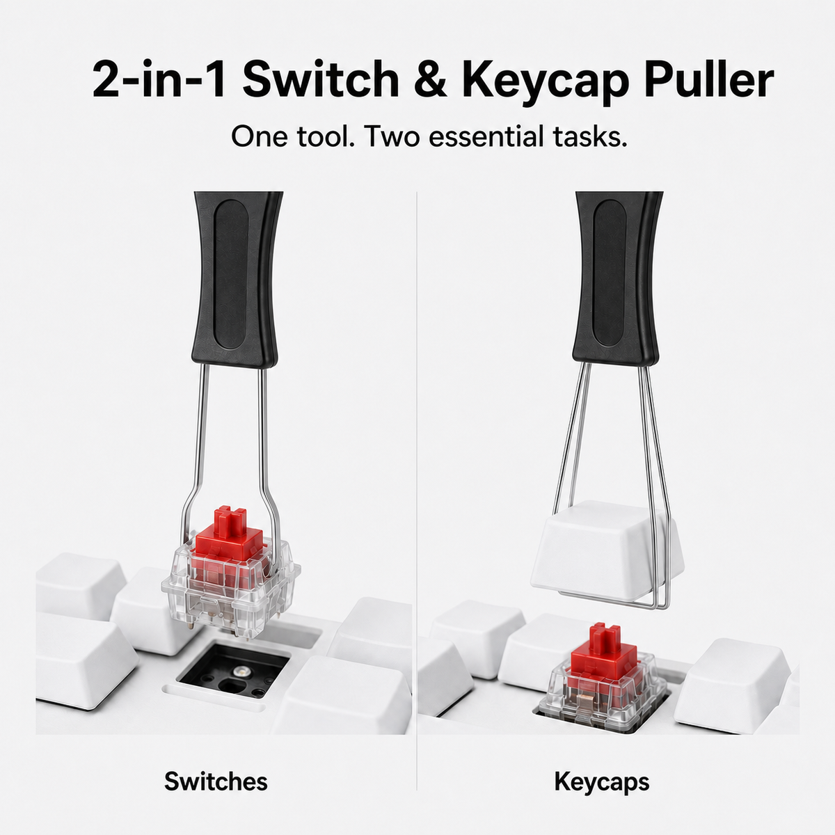 2-in-1 tool for pulling mechanical switches and individual keycaps