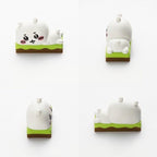 Three Chiikawa 2U keycap designs shown from front and side angles | SIMPOCUBIC