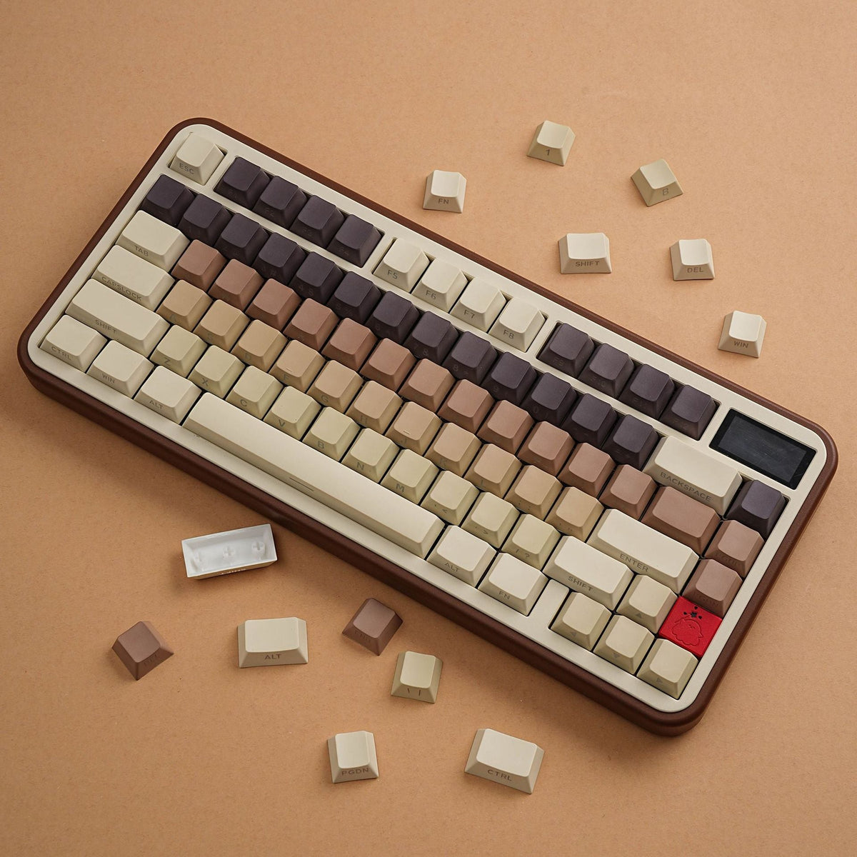 SimpoCubic Coffee Shine-through PBT Cherry Keycap Set hero product view