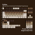 SIMPOCUBIC Coffee Shine-through PBT Cherry Keycap Set French double engraved layout option