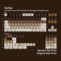 SIMPOCUBIC Coffee Shine-through PBT Cherry Keycap Set Spanish double layout option