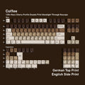 SIMPOCUBIC Coffee Shine-through PBT Cherry Keycap Set German double engraving layout option