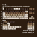 SIMPOCUBIC Coffee Shine-through PBT Cherry Keycap Set Korean double engraving layout option