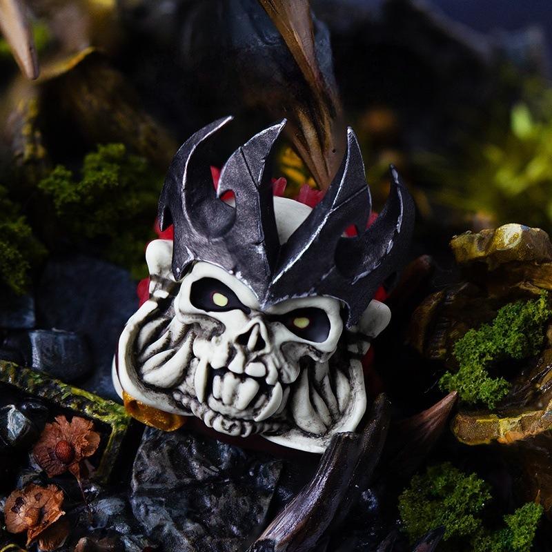 Dota 2 Wraith King The One True King keycap in a forest-themed scene | SIMPOCUBIC