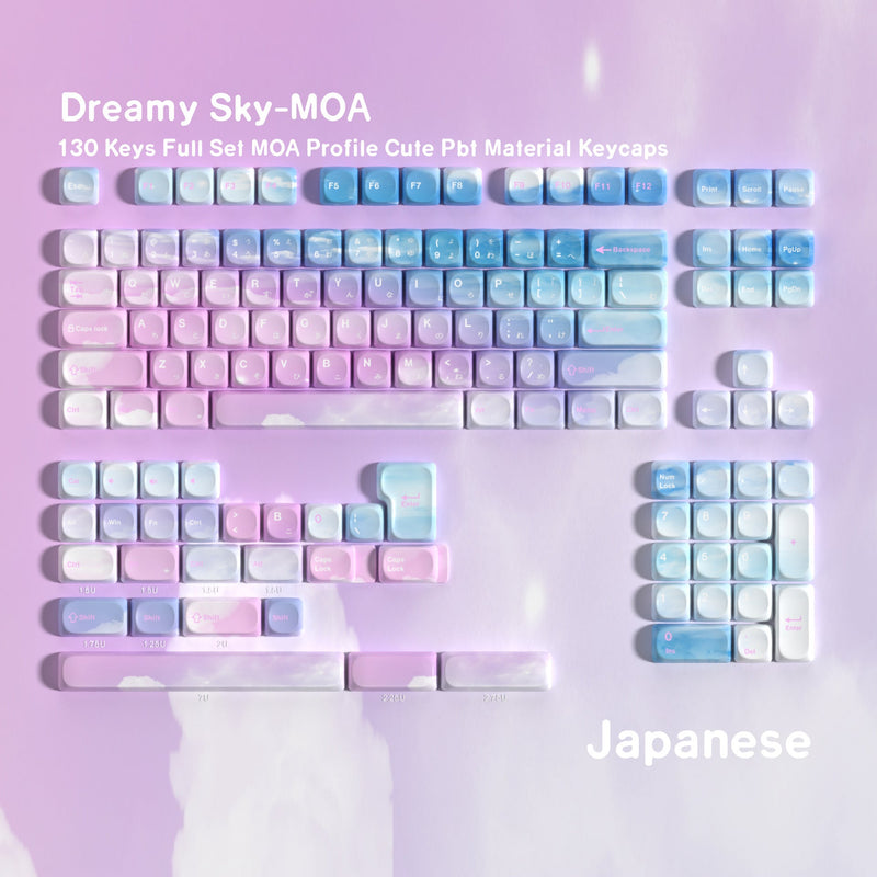 SIMPOCUBIC Dreamy MOA PBT Keycap Set Japanese layout option