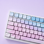 Dreamy MOA French AZERTY keycaps, left angle detail
