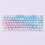 Dreamy MOA French AZERTY keycaps, full keyboard top view