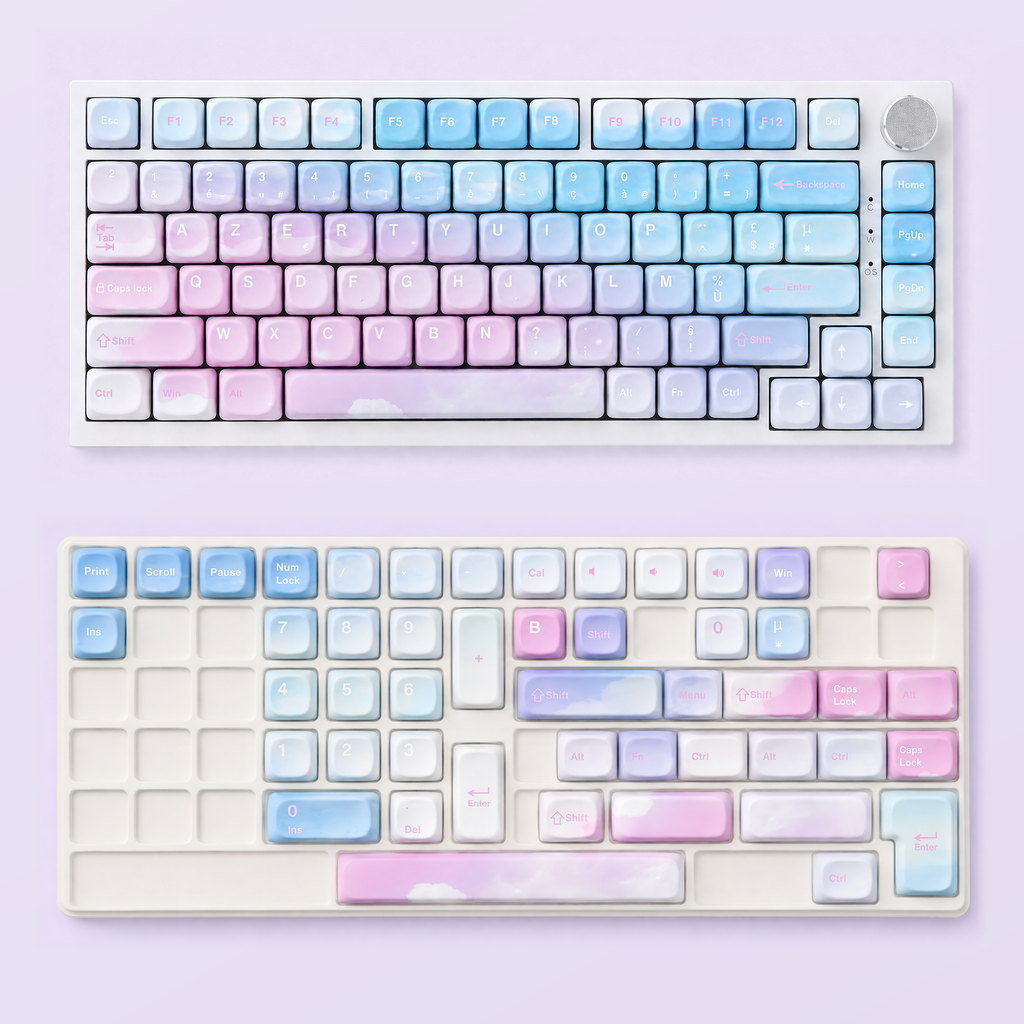 Dreamy MOA French AZERTY keycaps, layout coverage