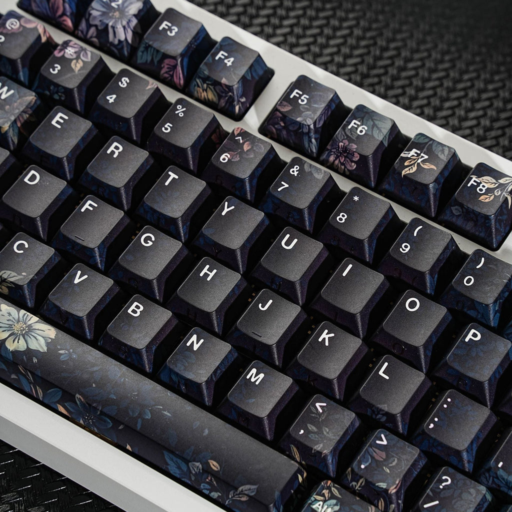 SimpoCubic Faint Fragrance Side-printed PBT Cherry Keycap Set angled product view