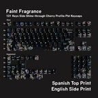 SIMPOCUBIC Faint Fragrance Side-printed PBT Cherry Keycap Set Spanish double layout option