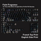 SIMPOCUBIC Faint Fragrance Side-printed PBT Cherry Keycap Set French double engraved layout option