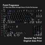 SIMPOCUBIC Faint Fragrance Side-printed PBT Cherry Keycap Set Russian double engraving layout option