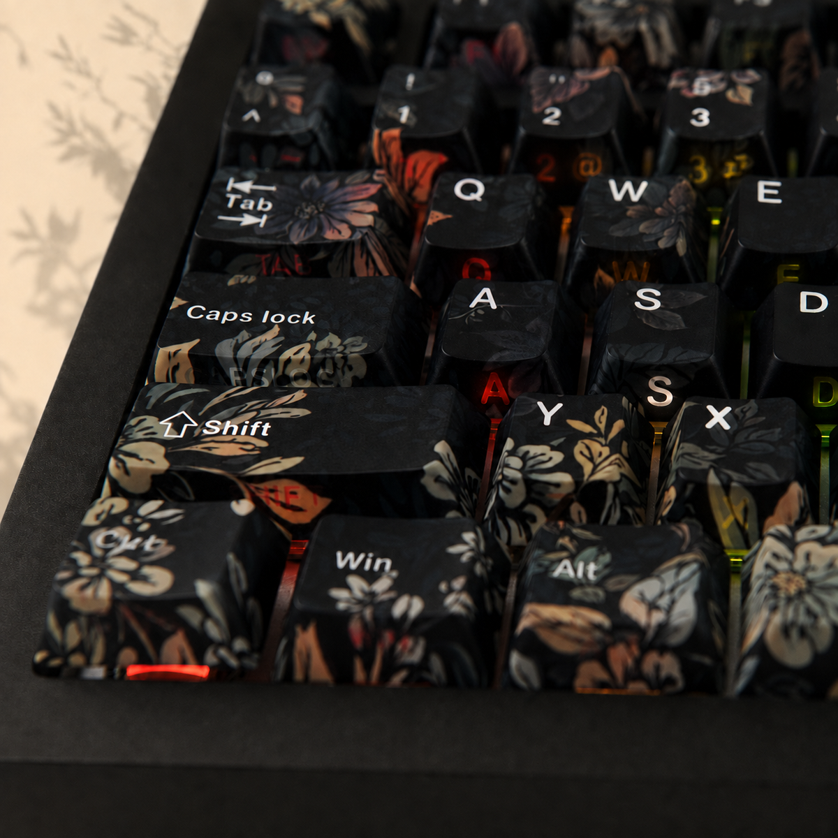 Faint Fragrance German QWERTZ keycaps, side legend backlight