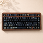 Faint Fragrance French AZERTY keycaps, full keyboard top view