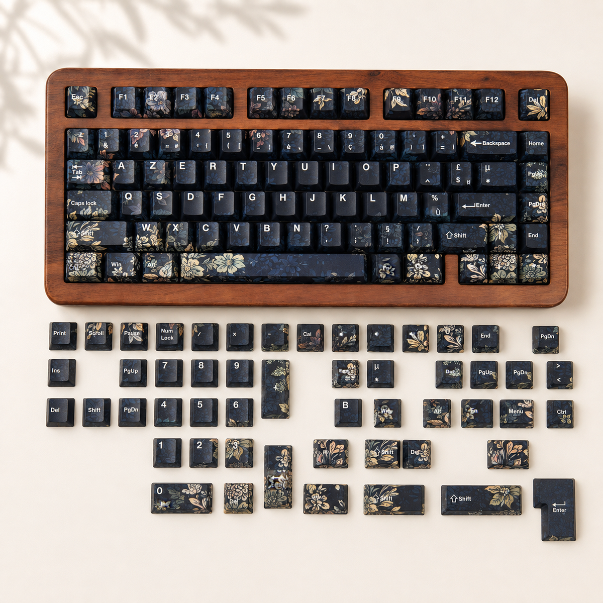 Faint Fragrance French AZERTY keycaps, layout coverage