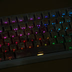 SIMPOCUBIC Garden Shine-through PBT Cherry Keycap Set keyboard typing angle view