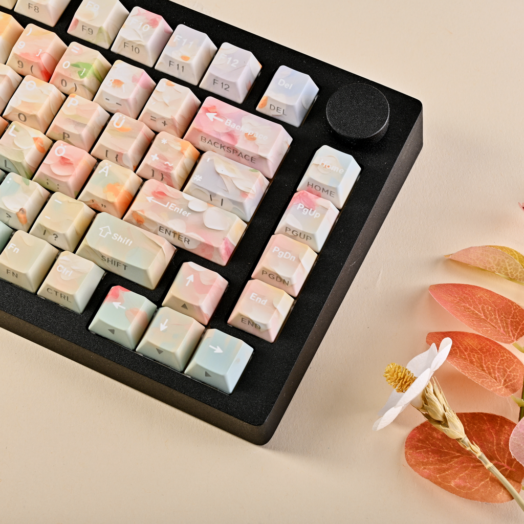 Garden German QWERTZ keycaps, right angle detail