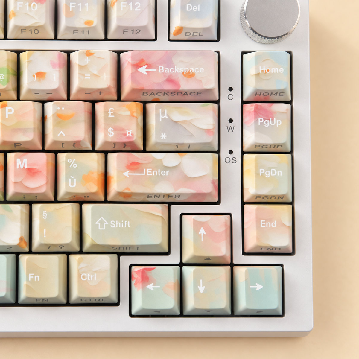 Garden French AZERTY keycaps, arrow keys detail