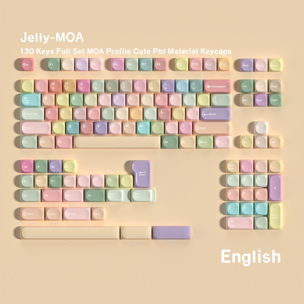 SIMPOCUBIC Jelly MOA PBT Keycap Set English root layout option