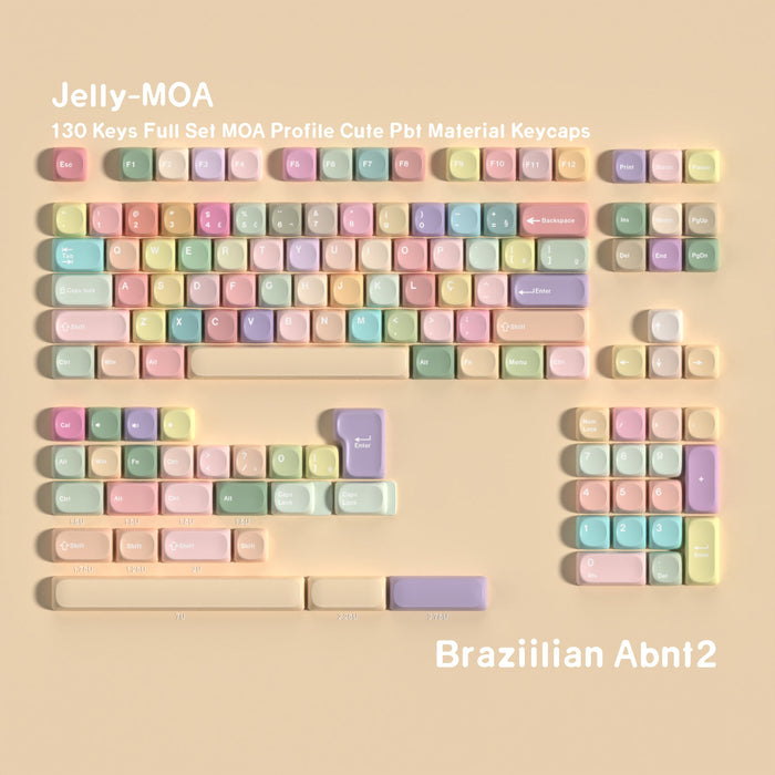 SIMPOCUBIC Jelly MOA PBT Keycap Set Brazilian root layout option