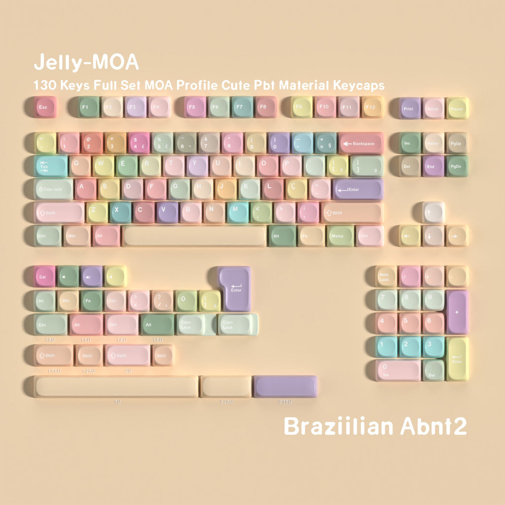 SIMPOCUBIC Jelly MOA PBT Keycap Set Brazilian root layout option